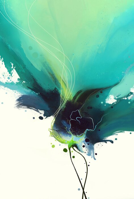 Poster bright Abstract watercolor drawing on a paper image