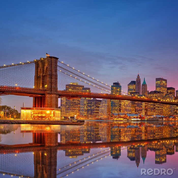 Poster Brooklyn Bridge en Manhattan