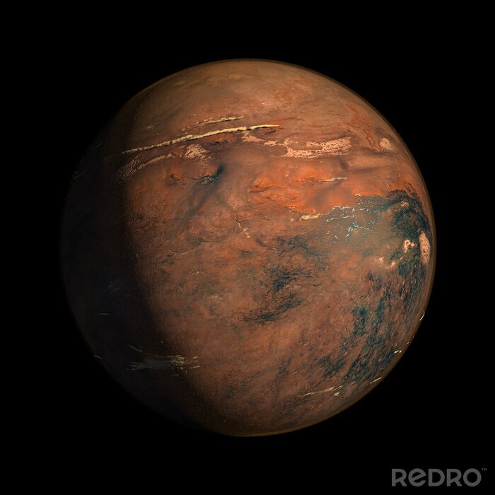 Poster Bruine en zwarte planeet realistische graphics