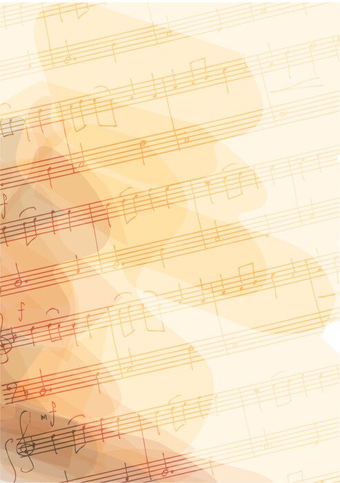 Poster Bsckground met handgemaakte muzieknoten.