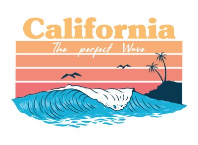 California wave print 