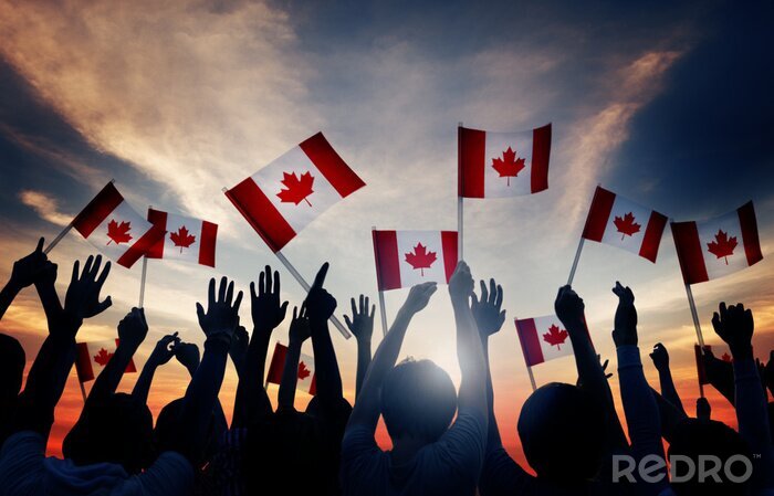 Poster Canada Canadese Diverse Eenheid Saamhorigheid Concept