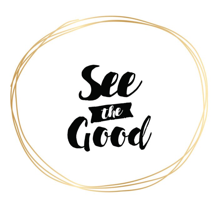 Poster Cartoon woorden in een gouden cirkel