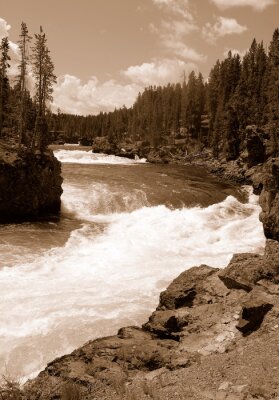 cascade in Yellowstone