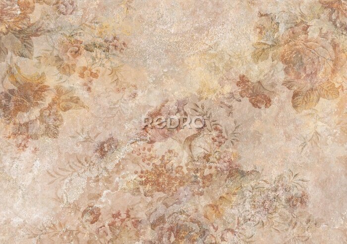 Poster Cementversterkend patroon in bruin