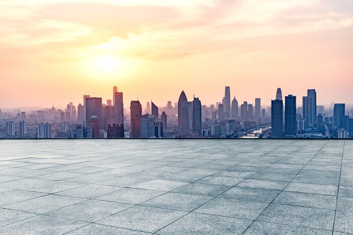 Poster China met skyline van de stad