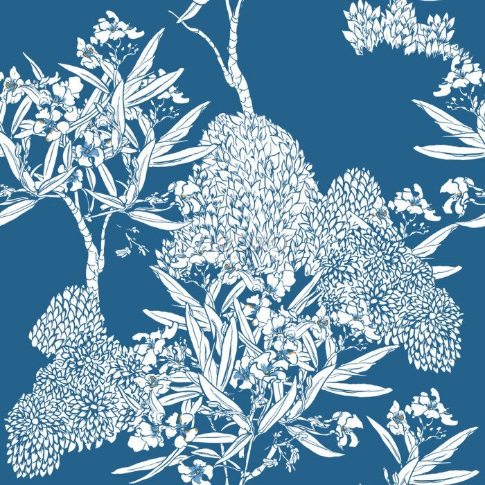 Poster Chinoiserie plantenthema