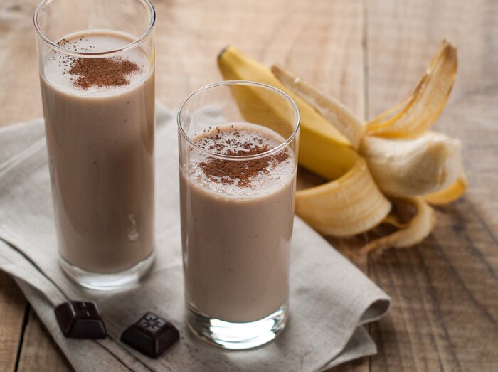 Poster Chocolate and banana smoothie