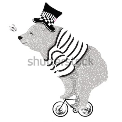 Poster Circusbeer op een fiets