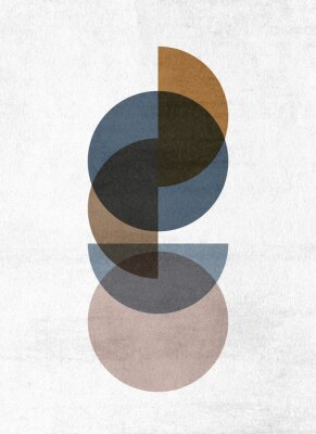 Poster Cirkel en halve cirkel minimalisme