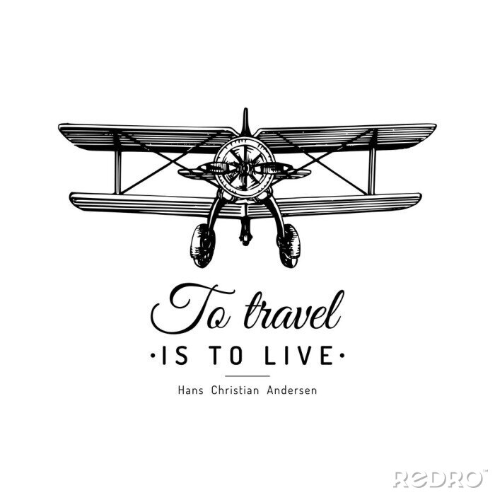 Poster Citaat over reizen met het vliegtuig