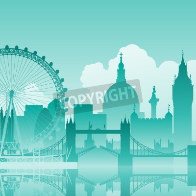 Poster Cityscape van Londen in afbeeldingen