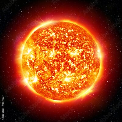 Poster Close-up illustratie van de zon