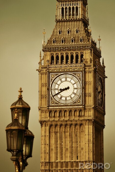 Poster Close-up van de Big Ben