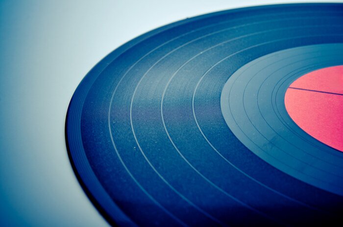 Poster Close-up van een vinylplaat