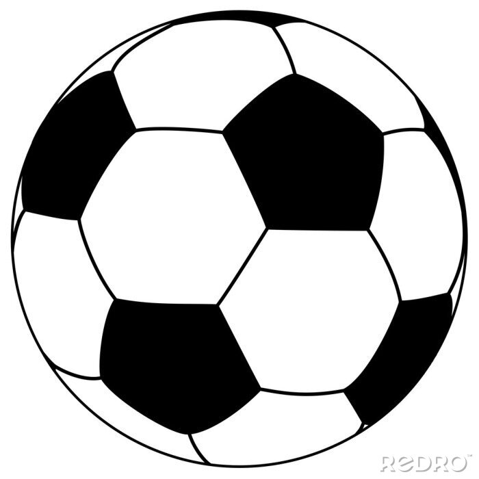 Poster Close-up zwart-wit voetbal