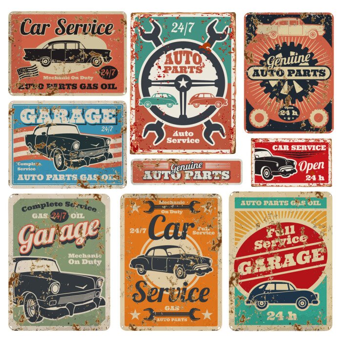 Poster Collage van oldtimers