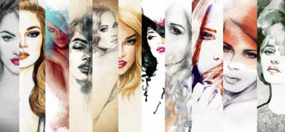 Collage van vrouwelijke portretten