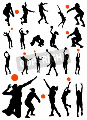 Poster Collectie van volleybal vector