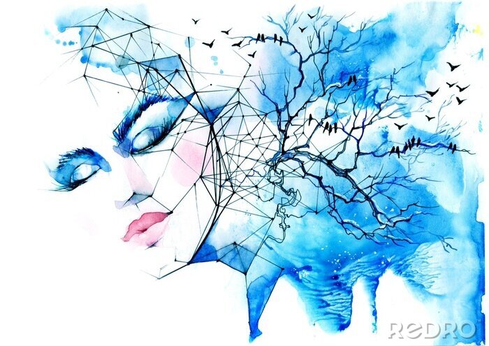 Poster color winter night