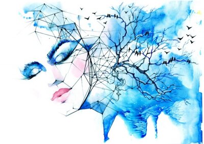 Sticker color winter night