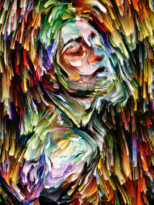 Poster Colorful Abstract Portrait Painting.