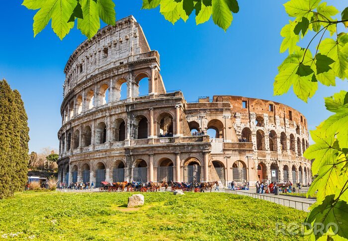 Poster Colosseum in de lente van Rome