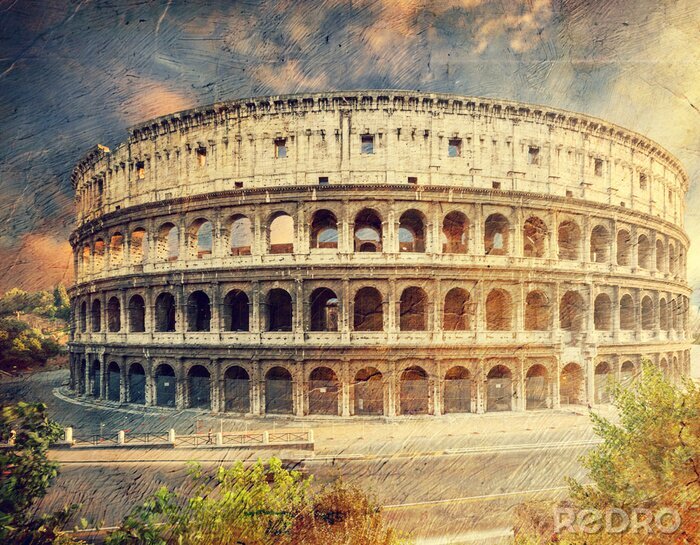Poster Colosseum in Rome, Italië