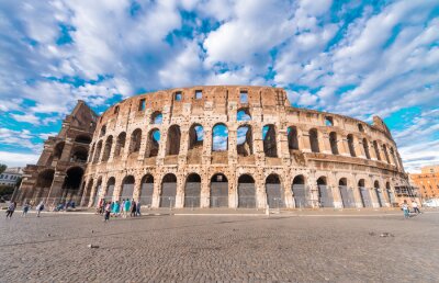 Poster Colosseum uitzicht van onderaf