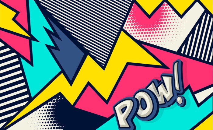 Poster Comic. Pow! Pop art funny comic speech word. Fashionable poster and banner. Social Media Connecting Blog Communication Content. Trendy and fashion color retro vintage illustration background. 
