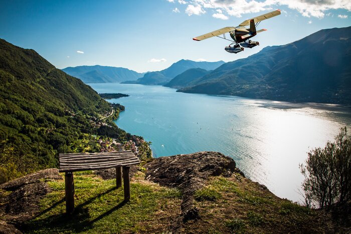 Poster Comomeer - watervliegtuig