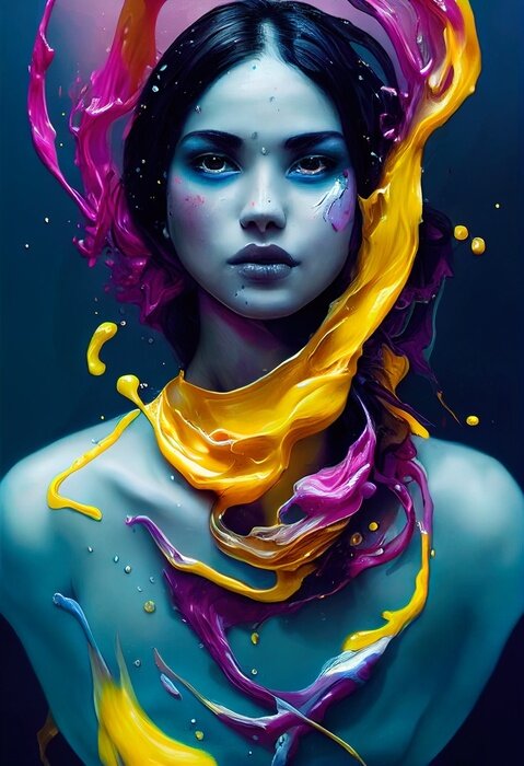 Poster Compositie met verf