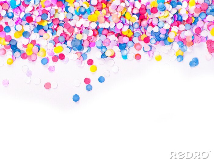 Poster Confetti op witte achtergrond