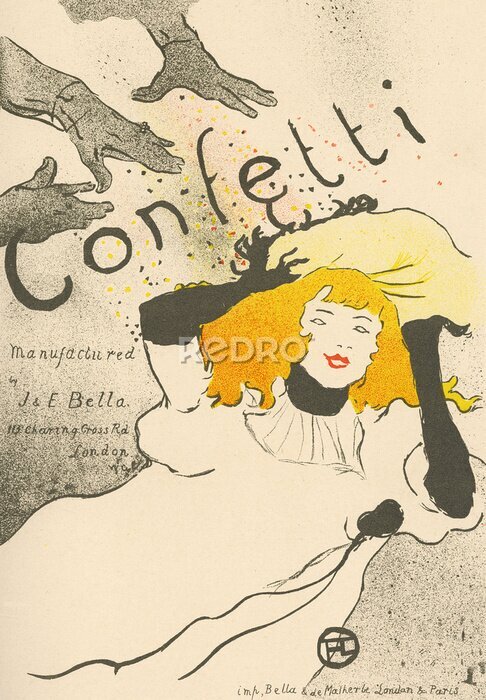 Poster Confetti reclame illustratie