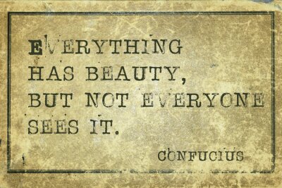 Poster Confucius over schoonheid