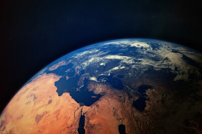 Poster Continenten en oceanen zichtbaar vanuit de ruimte