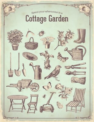 Poster cottage tuin