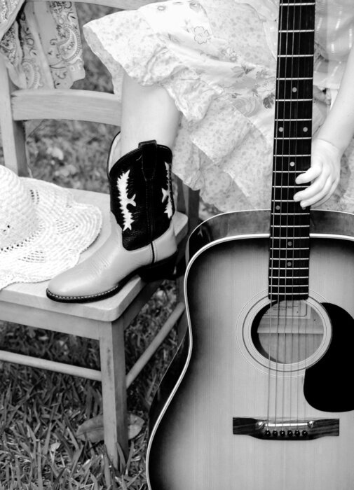 Poster Countrymuziek en gitaar