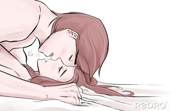 Poster couple having sex make love sweet sensual erotic pastel