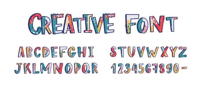 Poster Creatieve letters en cijfers