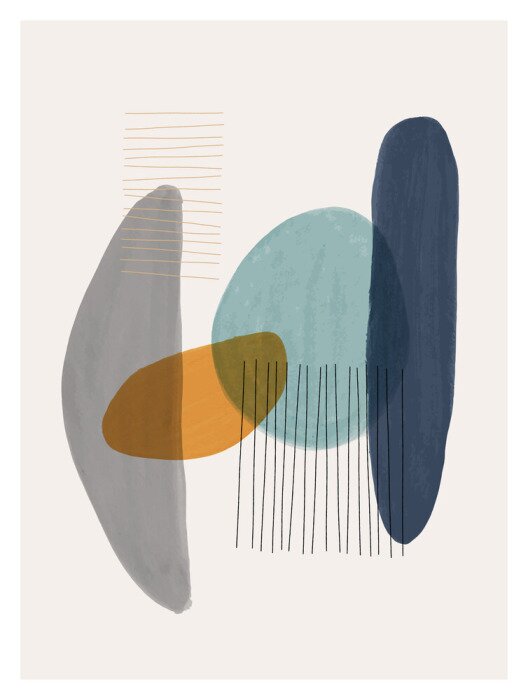 Poster Creative minimalist hand painted illustration for wall decoration, postcard or brochure design.