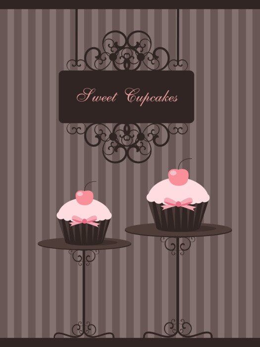 Poster Cupcakes van de bakkerij
