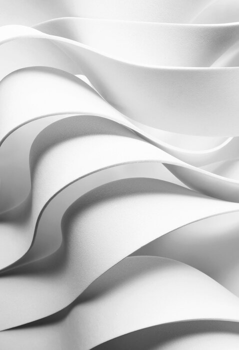Poster Curved elements, white abstract background