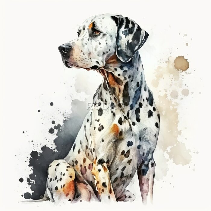 Poster Dalmatisch hondenportret