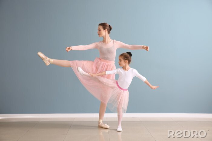 Poster Dans ballet basishoudingen leren
