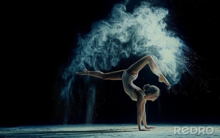 Poster Dansend ballet artistiek schot van een danseres