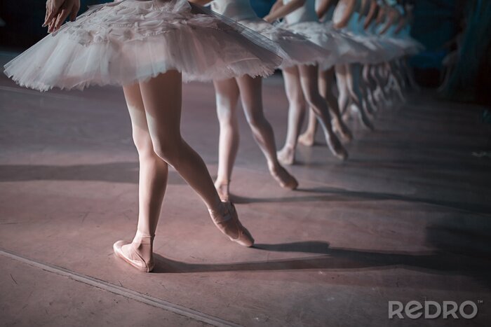 Poster Dansend balletclose-up op ballerinabenen
