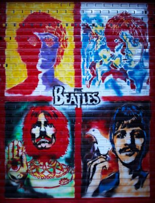 Poster De Beatles-sterren in graffiti-vorm