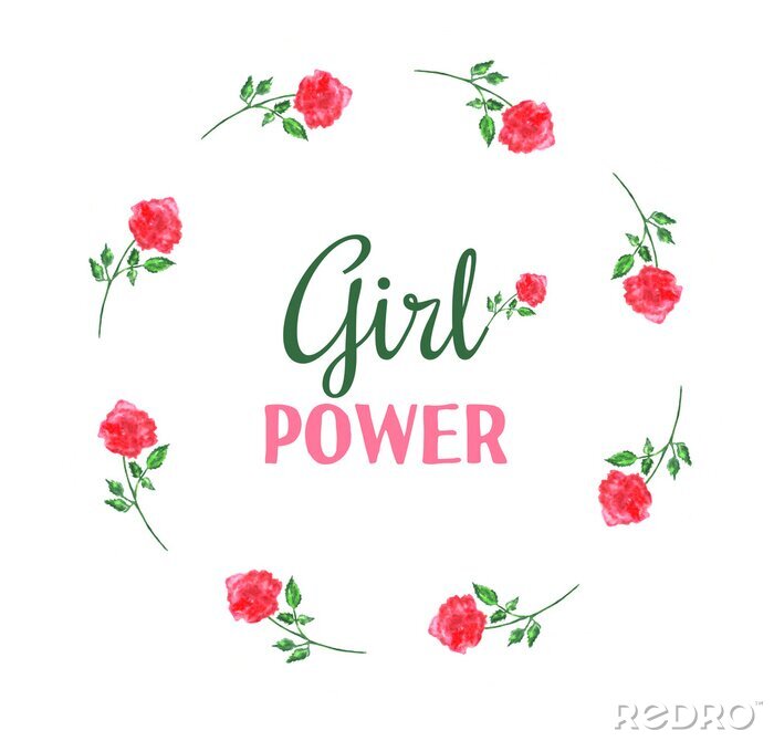 Poster De inscriptie in een cirkel gemaakt van rozen