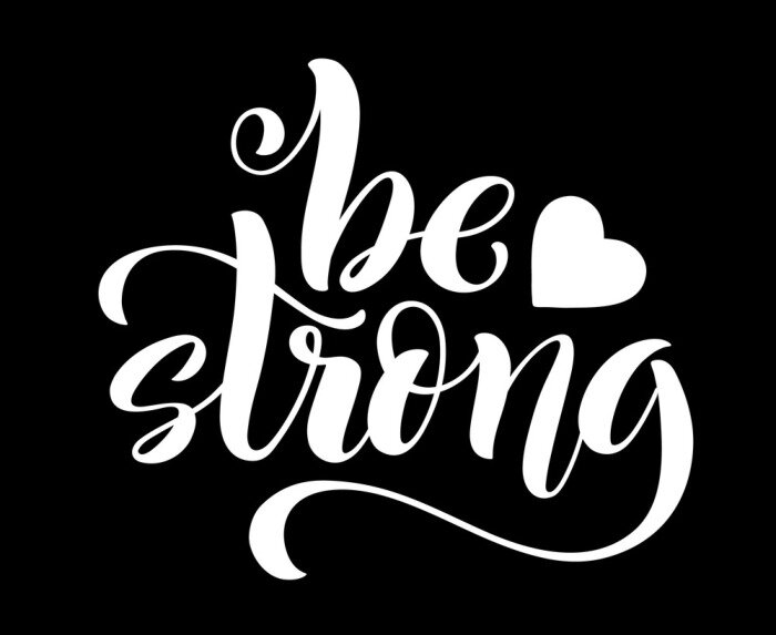 Poster De inscriptie is sterk op een zwarte achtergrond